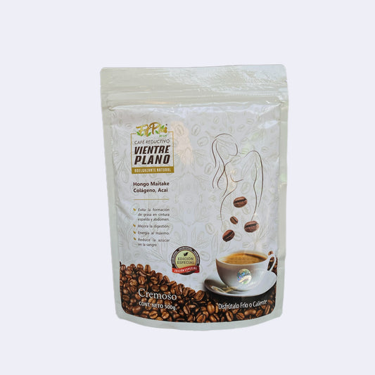 Café reductivo Vientre Plano FitPlus, sabor cremoso en sobre de 500 grs