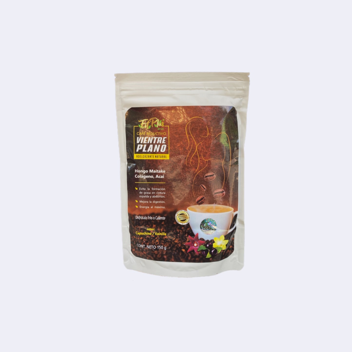 Café reductivo Vientre Plano FitPlus, sabor capuchino en sobre de 150 grs