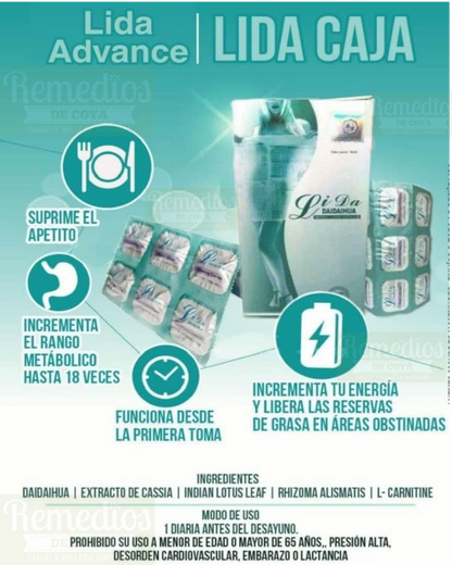 Lida DAIDAIHUA Advance, caja con 30 cápsulas.